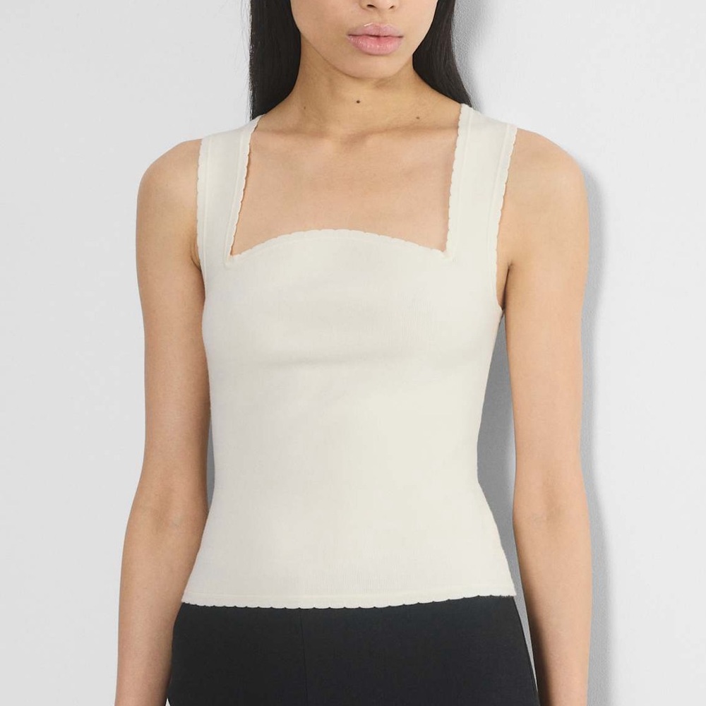 Cream Aritzia Wilfred Knit Ballad Top Size M